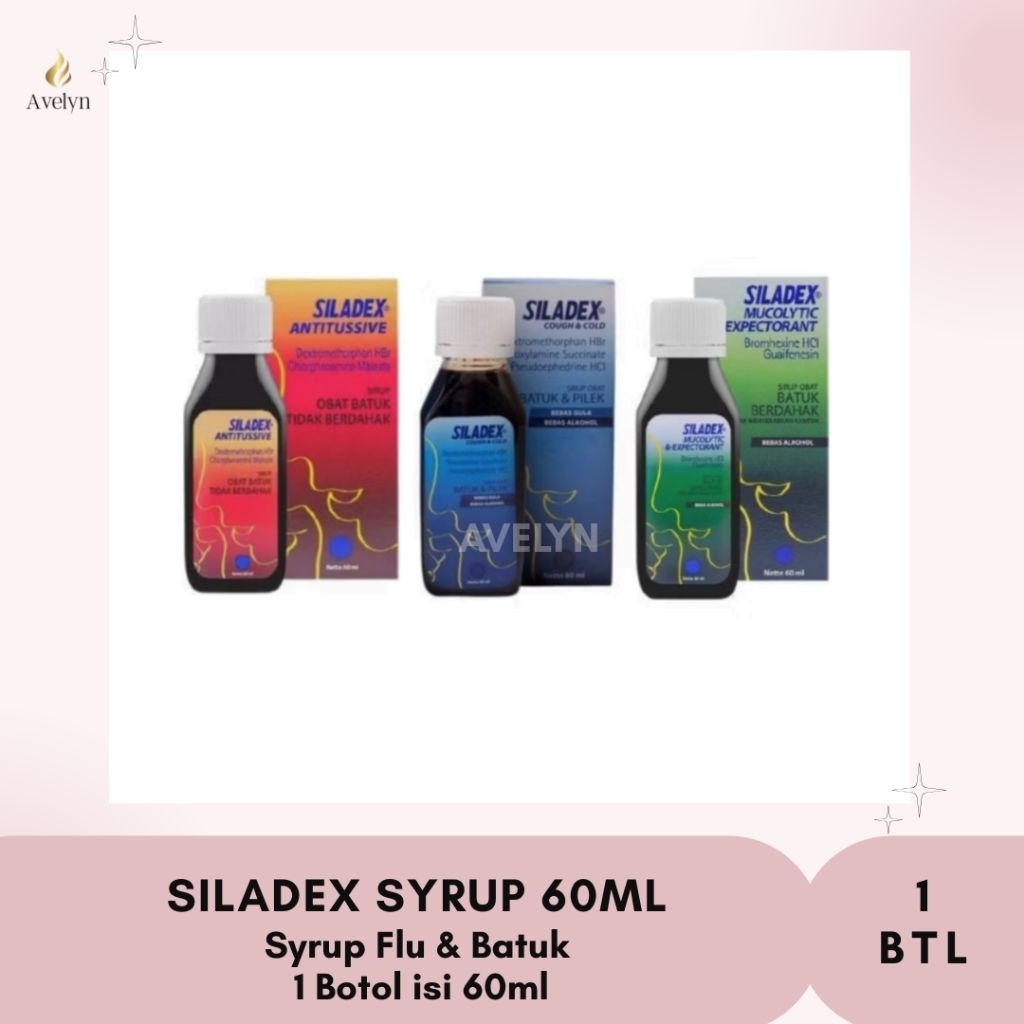 Siladex Syrup 60ml - Siladex Merah, Siladex Biru dan Siladex Hijau 60ml - untuk Batuk Kering, Batuk 