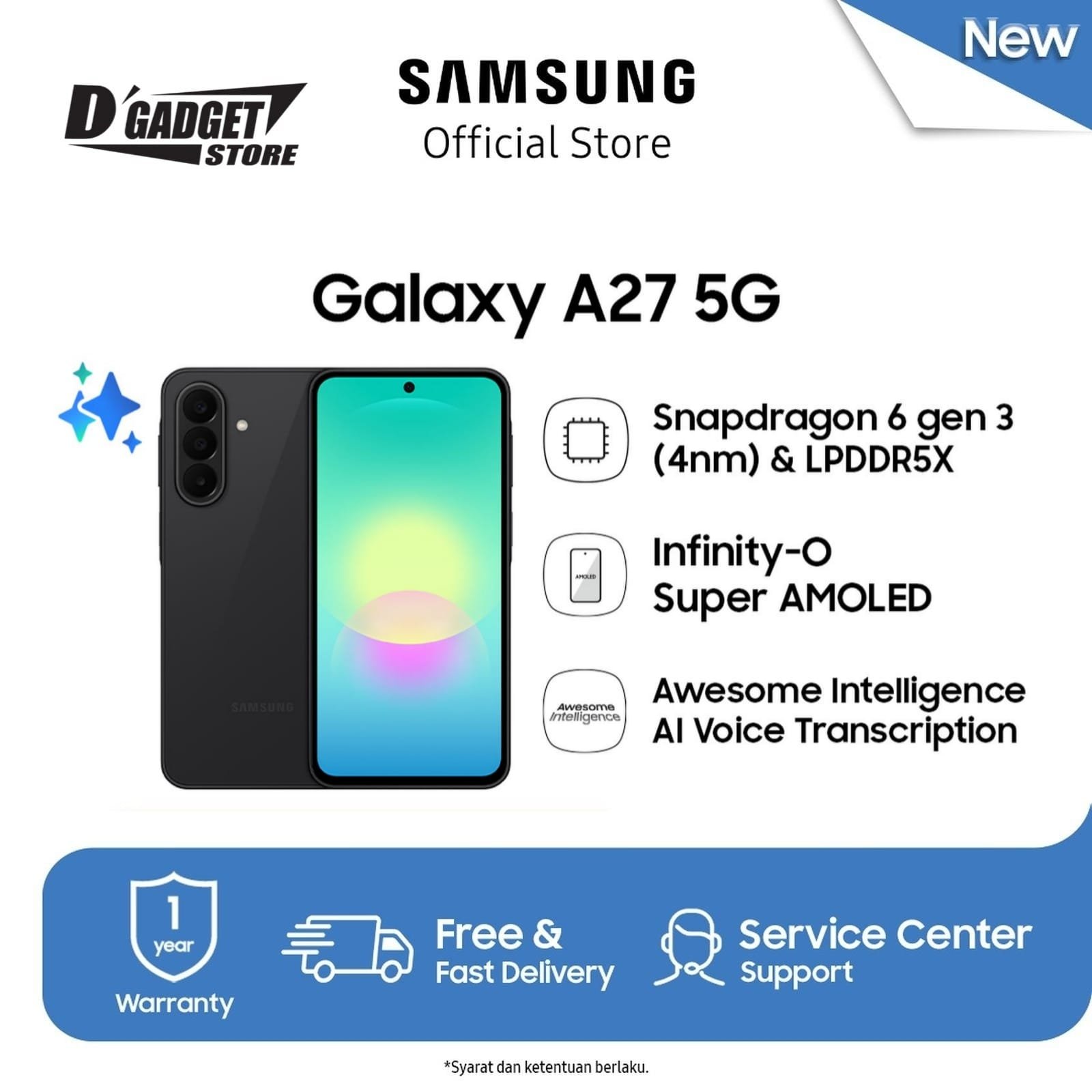 Samsung Galaxy A27 5G (6/128GB) - Hp AI | IP64 | 5000 mAh