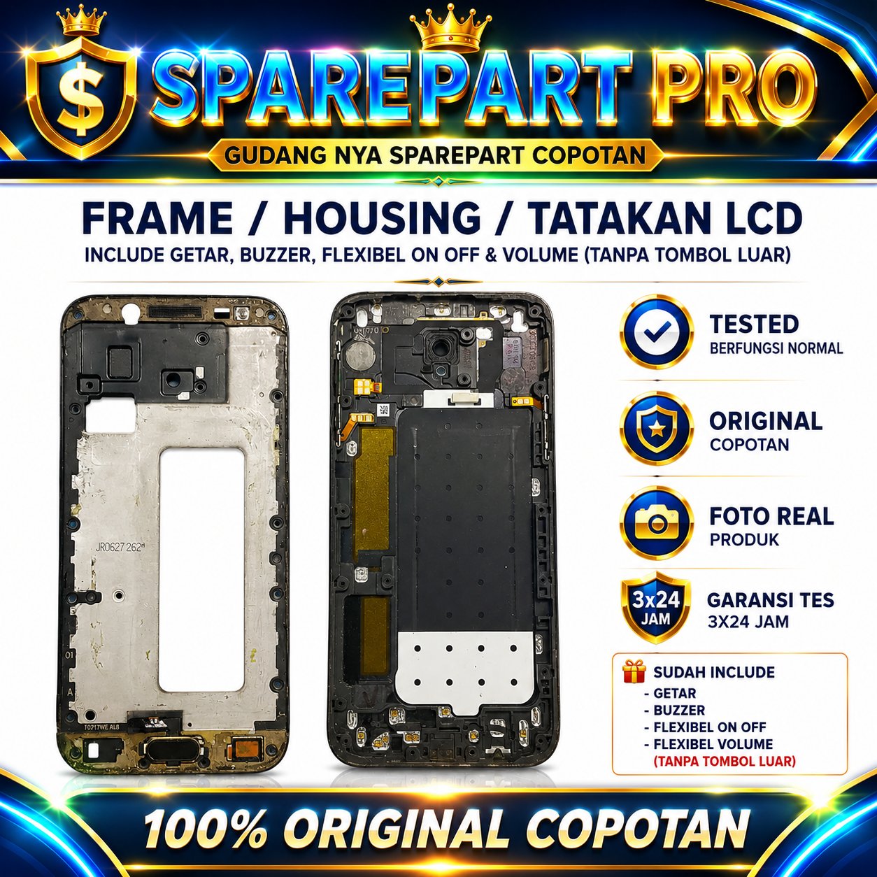 Frame Housing Tatakan LCD Samsung Galaxy J5 Pro J530 Original Copotan Include Getar Buzzer Flexible 