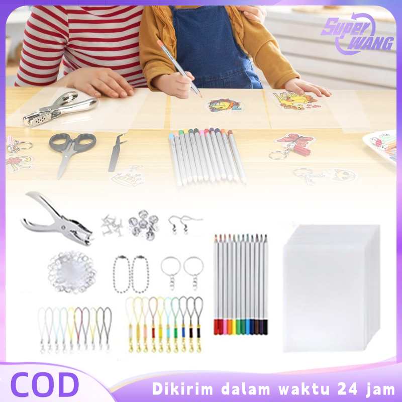 Isi 198pcs Shrink Paper 1 Set DIY Shrink Paper Printable Bisa Gambar Bebas Kertas Shrink Paper Shrin