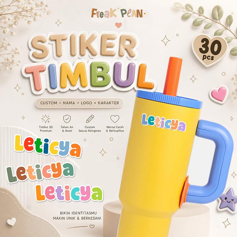 STIKER TIMBUL UV | STIKER LUNCH BOX | STIKER LUCU AESTHETIC