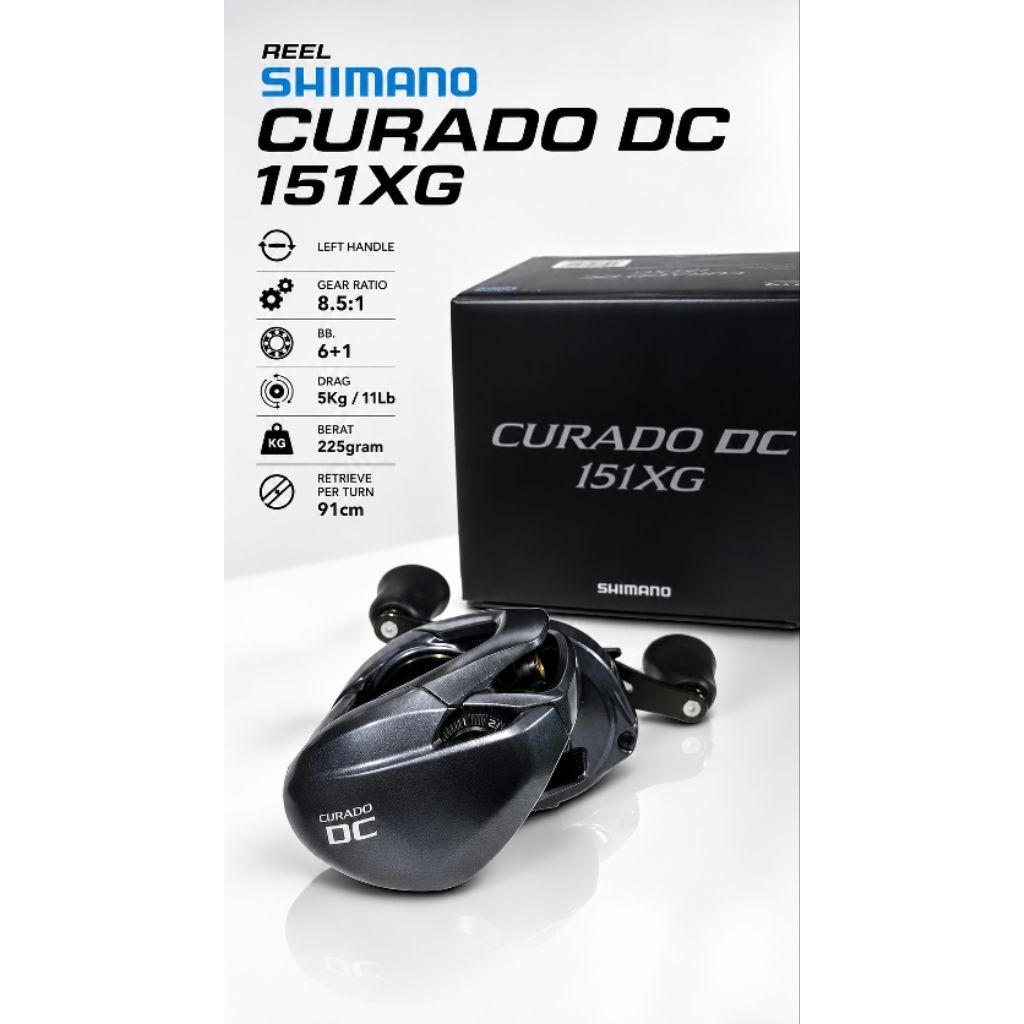 Reel bc Shimano Curado DC 151 XG Hendle Kiri ( Garansi resmi )