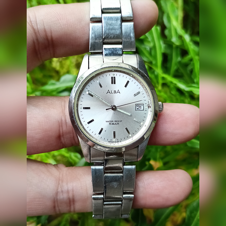ALBA V732-X014 Silver Watch Second Original | Jam Tangan Pria Preloved