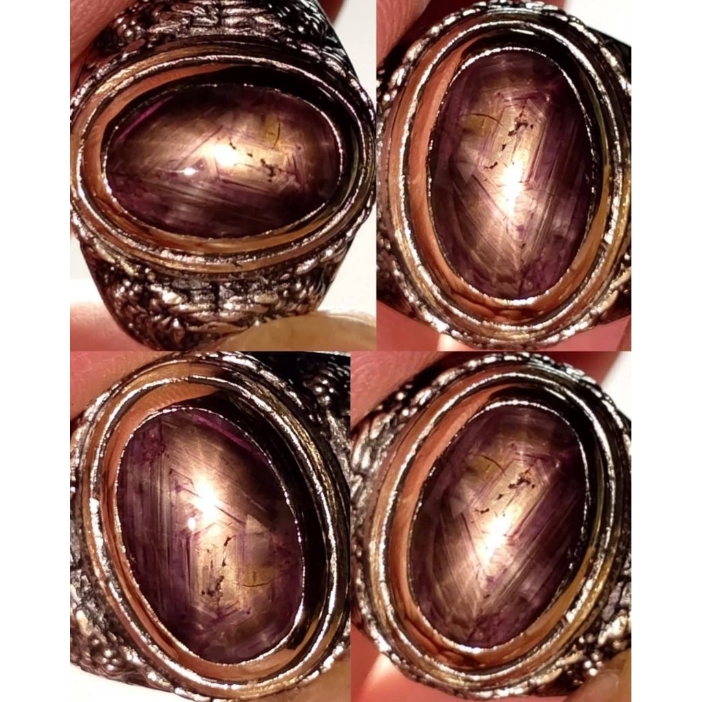 NATURAL CINCIN PERMATA RUBY STAR MADAGASKAR STAR 12 LUSTER MAYUNG LABA-LABA GOYANG GESIT AJIB ANTIK