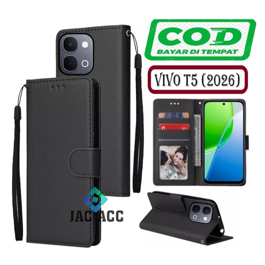 FLIP CASE HP PREMIUM UNTUK VIVO T5 (2026) LEATHER FLIP CASE HP PREMIUM UNTUK VIVO T5 (2026)