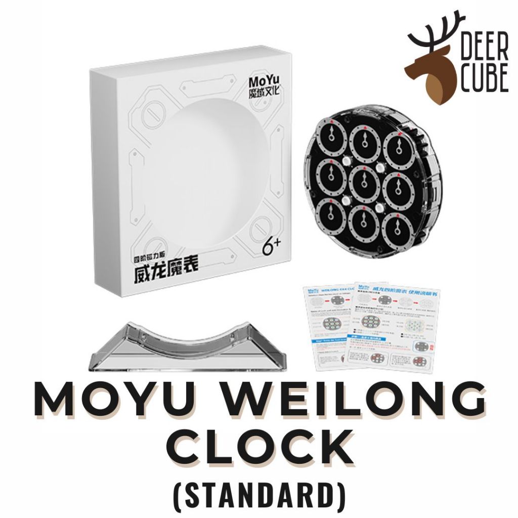 MoYu Weilong Clock - Cubes Magnetic Stickerless Mo Yu Wei Long Black Blue Pink Green Purple PiCube M