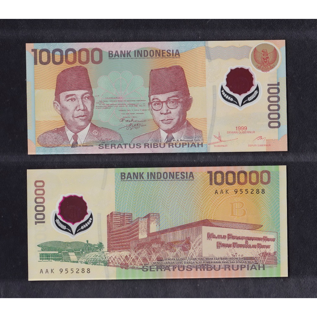 Uang kuno polymer 100000 rupiah tahun 1999