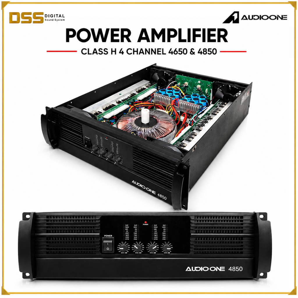 Power Amplifer 4 Channel AUDIO ONE 4650 & 4850 Ampli Subwoofer Fullrange Sound System Original I DSS
