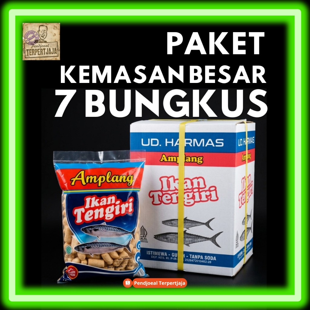 Paket Isi 7 Bungkus @375gr Amplang Ikan Tenggiri Asli UD Harmas Samarinda - Kuku Macan Renyah Gurih 