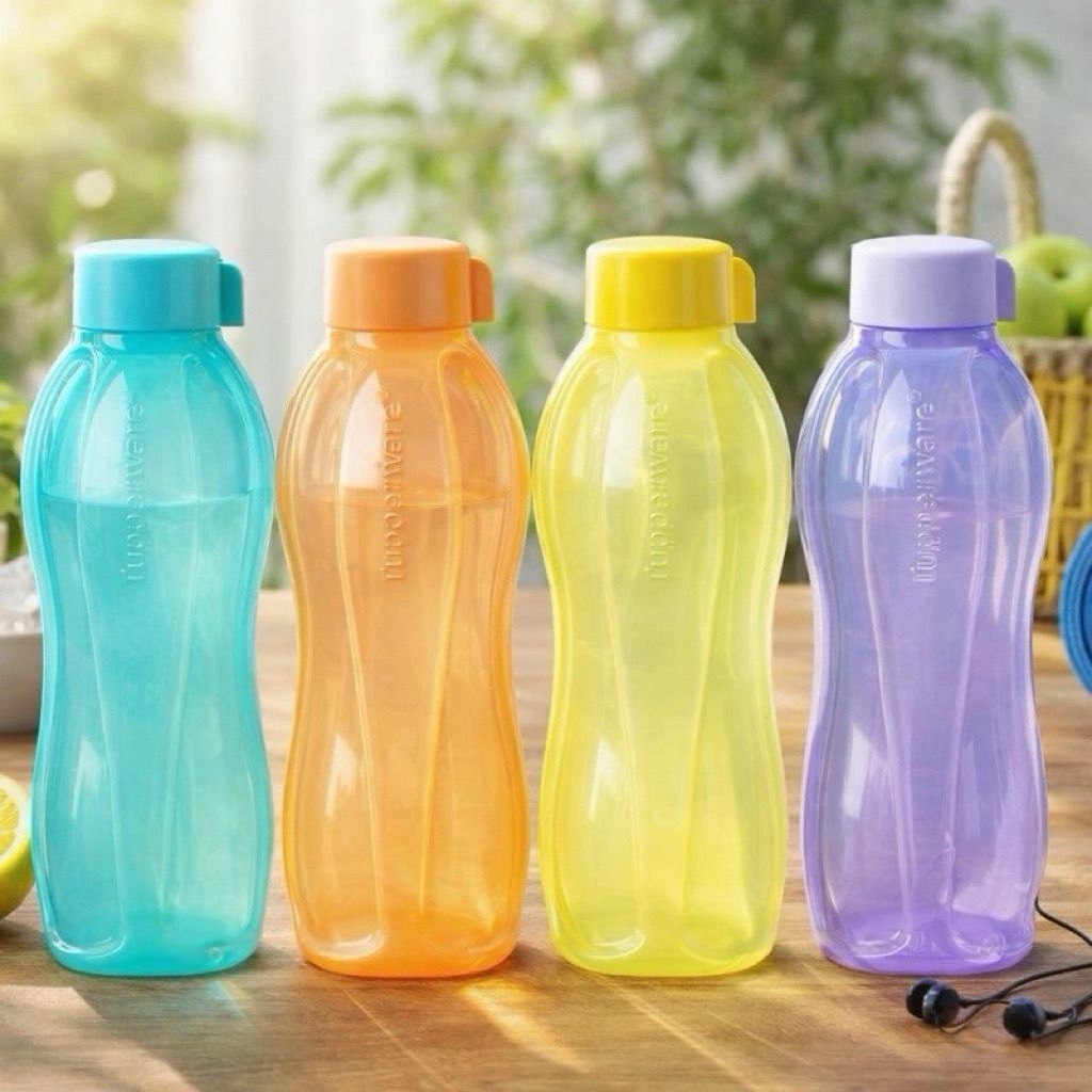 Eco bottle minum Tupperware 1 Liter tutup ulir