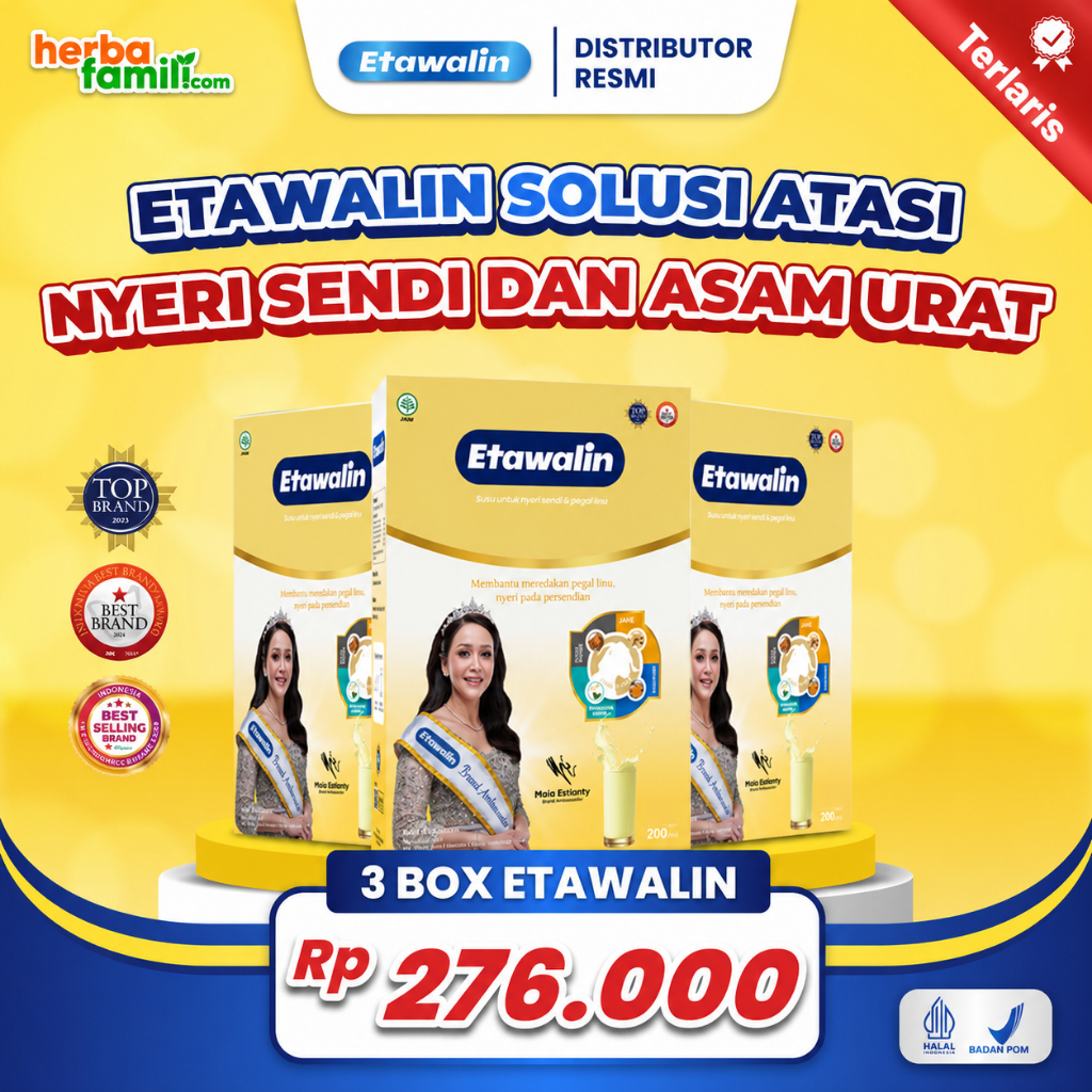 3 Box Etawalin - Susu Kambing Atasi Nyeri Sendi Sakit Lutut Dan Asam Urat 100% Original