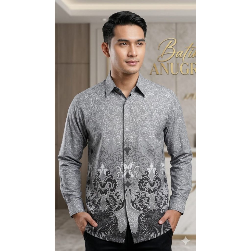 Kain Batik Tulis Sutra Premium Pola Kemeja Pria