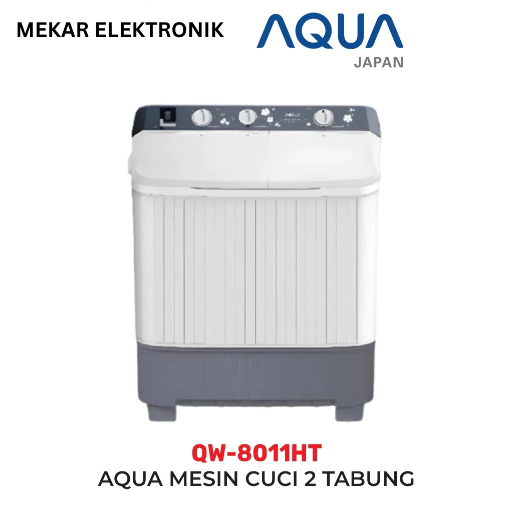 AQUA MESIN CUCI QW-8011HT TWIN TUB 8 KG 2 TABUNG HIJAB SERIES QW8011HT QW 8011HT