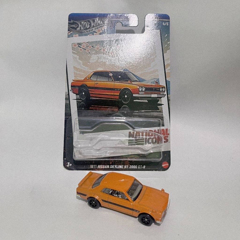 Hot Wheels Silver Series National Icon 1971 Nissan Skyline HT 2000 GT-R Oranye