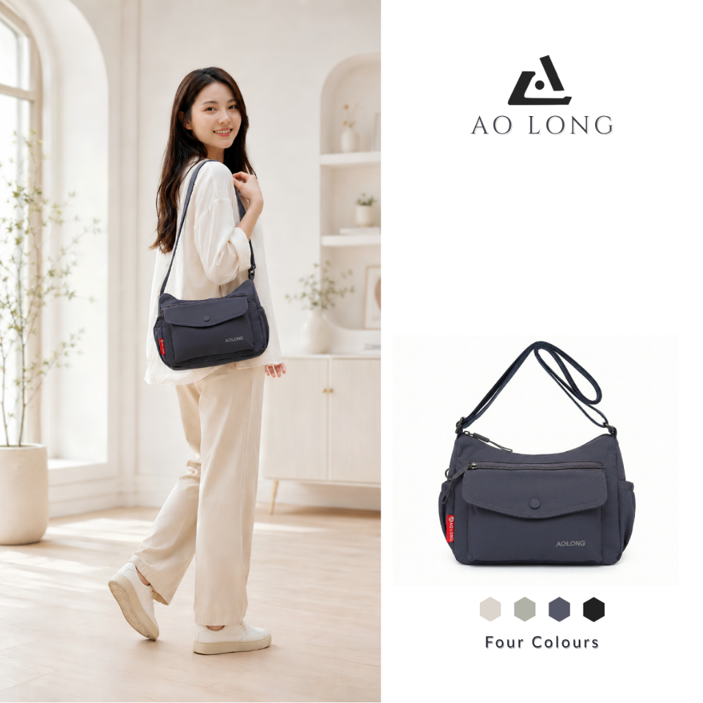 AOLONG Tas Selempang Wanita YUKIS 0833 Sling bag Polos dan Cantik Cocok Untuk Daily