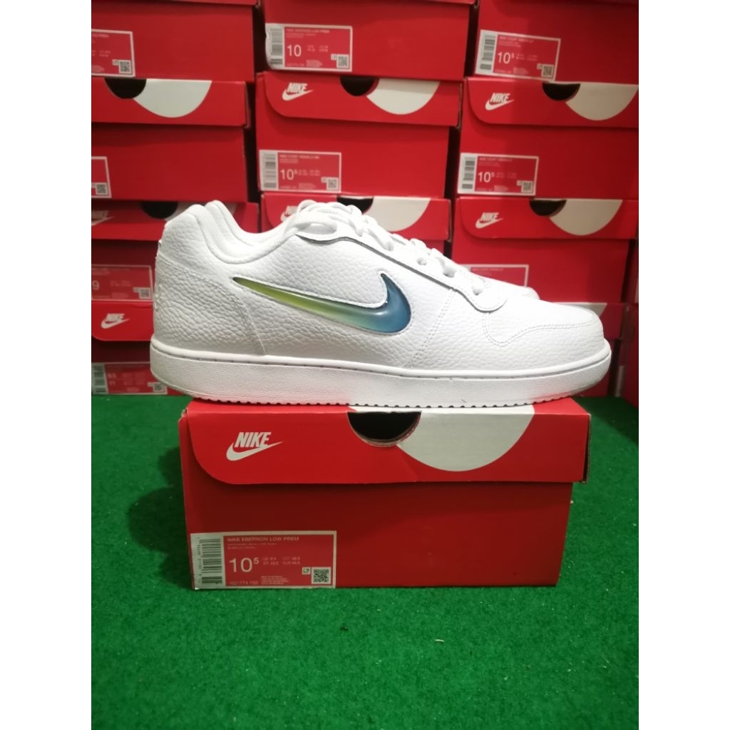 Sepatu Nike Ebernon White Blue Sneakers Casual Sport Pria Wanita