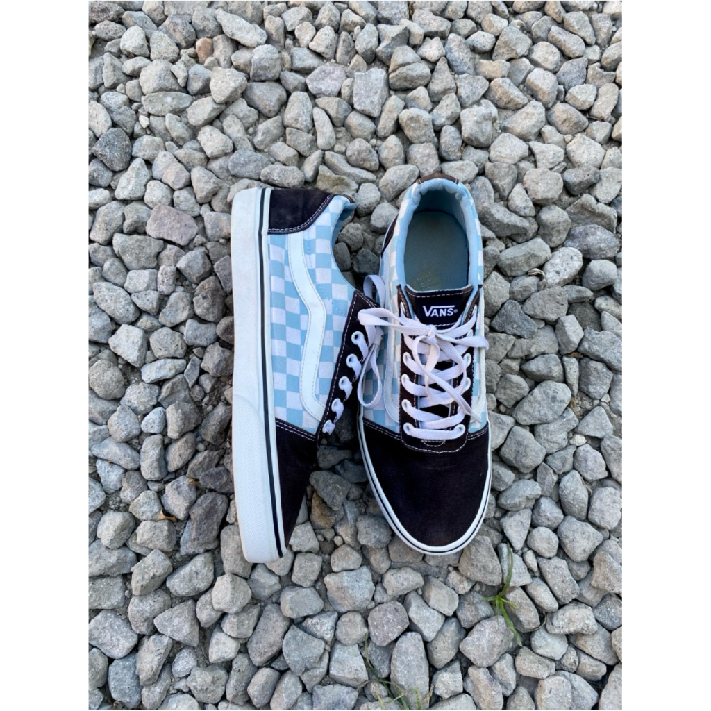 Vans Old Skool Checkerboard Light Blue Second/Bekas Original
