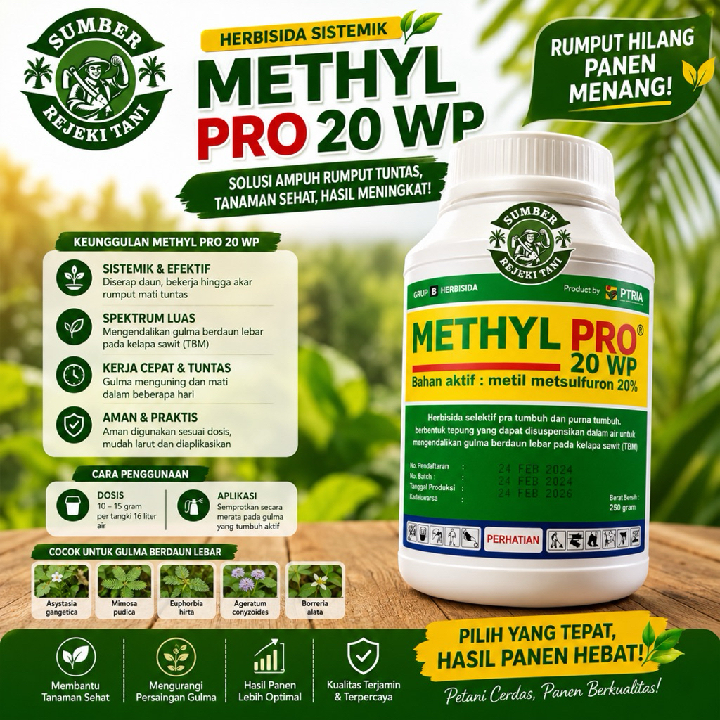 methyl pro 20 WP 250 gram pembasmi gulma seperti metafuron