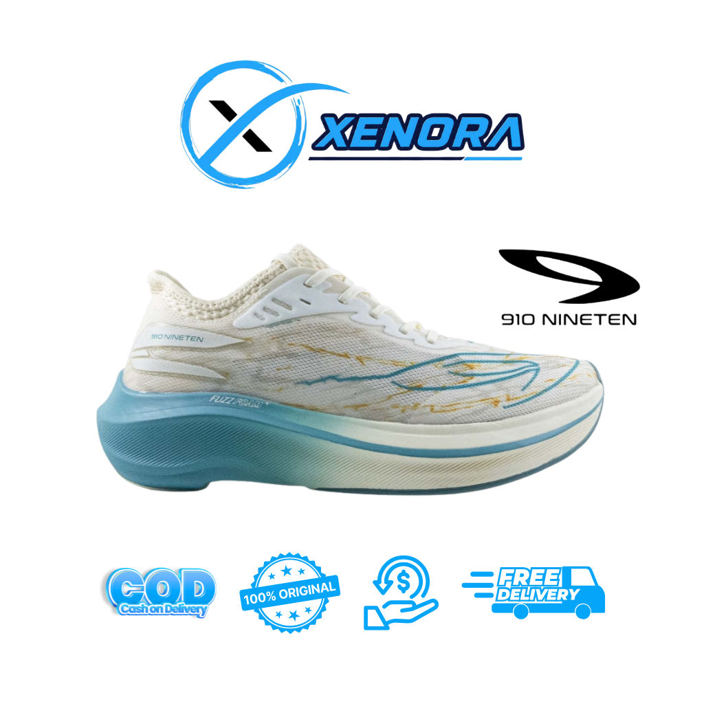 910 Nineten HAZE VELOCE PUTIH GADING HIJAU TOSCA - Sepatu lari / Haze Veloce 910 Nineten