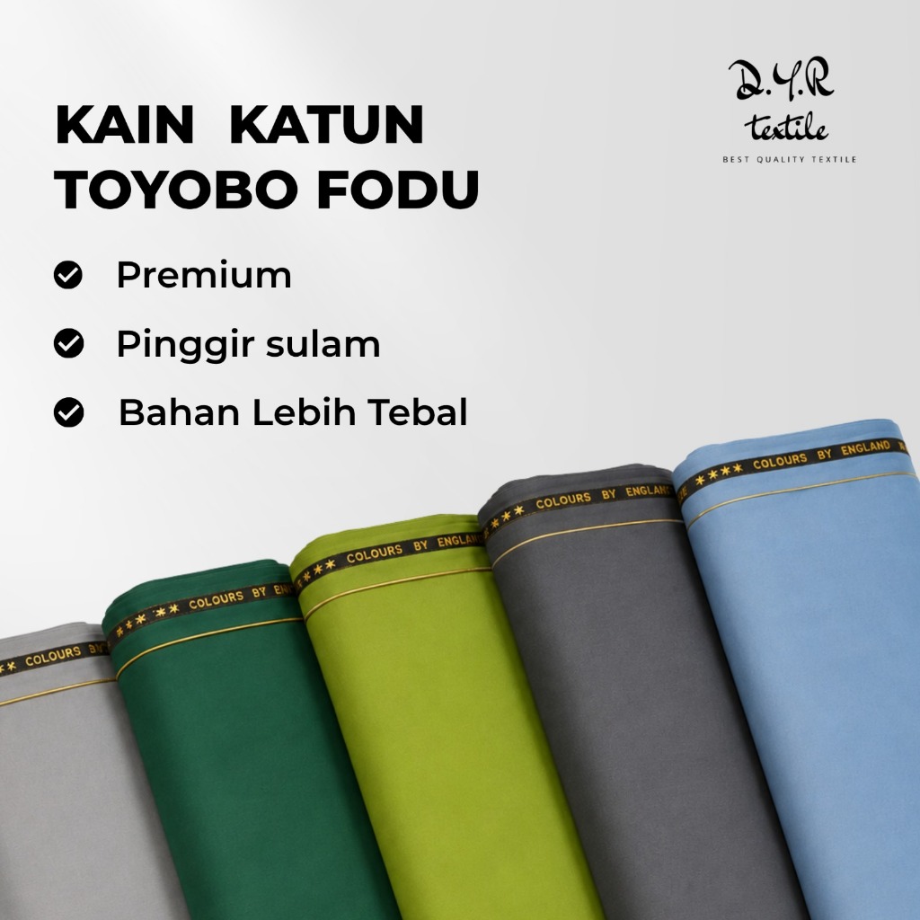 DYR Textile | Kain Katun Toyobo Fodu Premium Pinggir Sulam