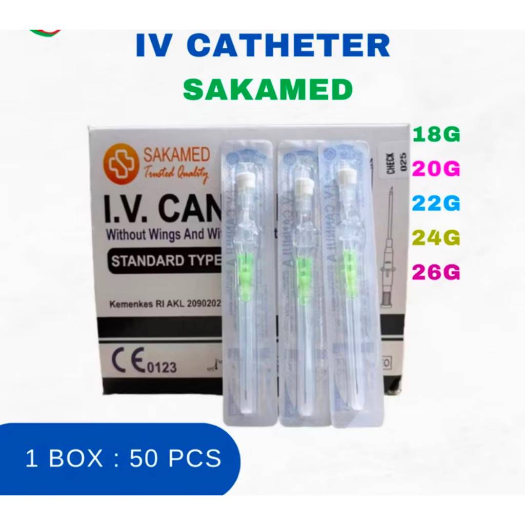 IV Chateter Sakamed/ IV Cannula 18g, /Satuan (PCS)