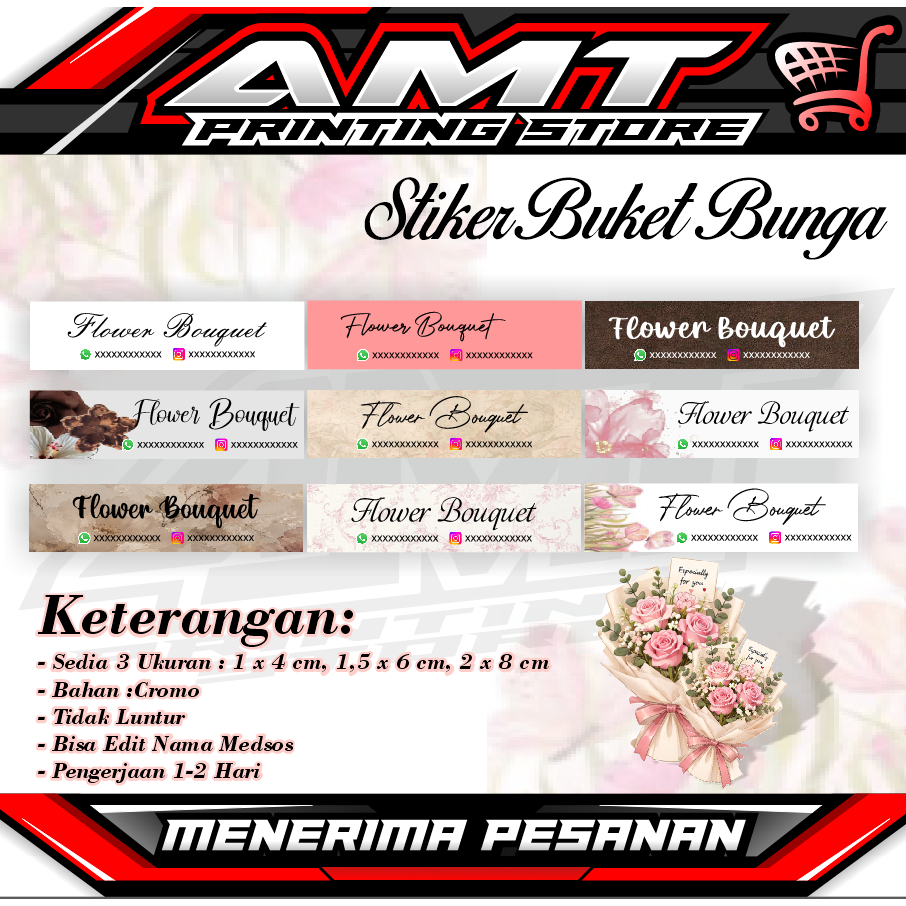 [145 pcs] Stiker Buket Bunga / Bouquet / Flower