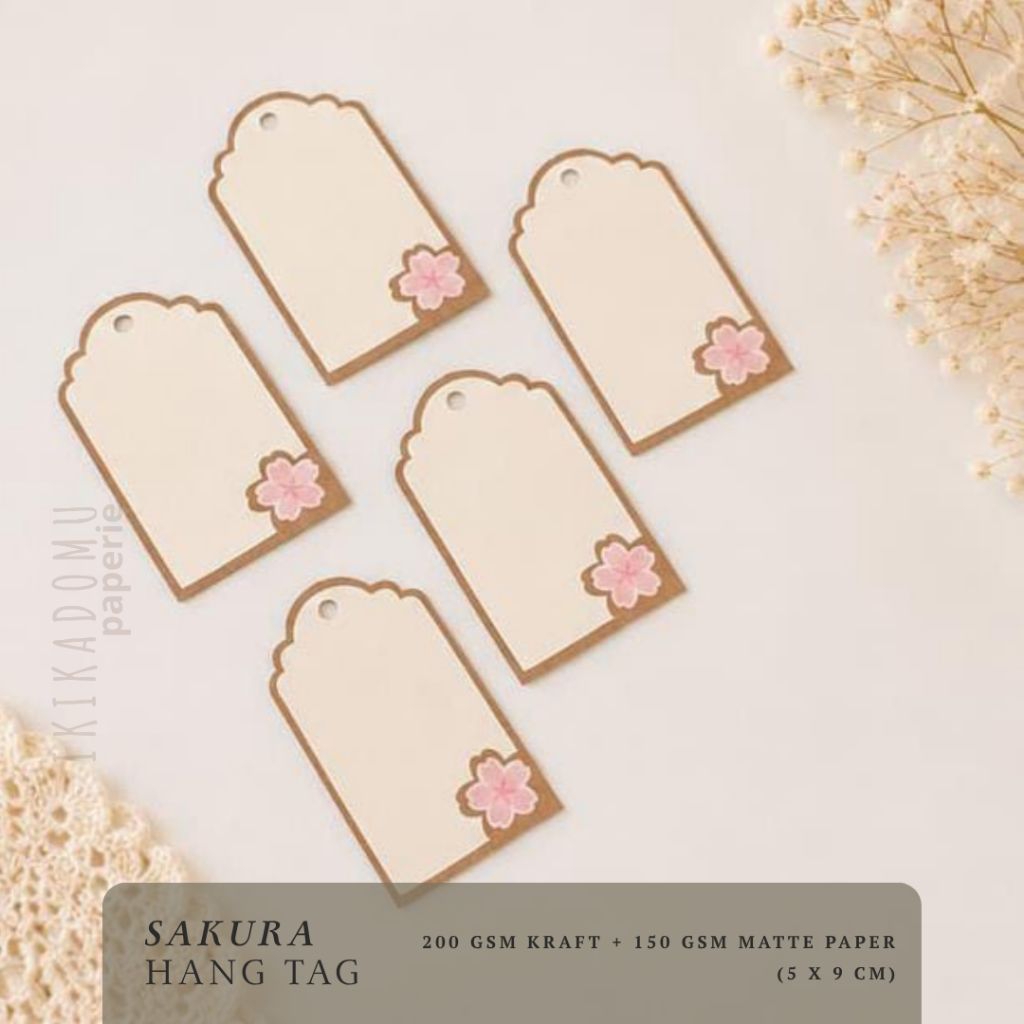 Blank Hang Tag Sakura Aesthetic | GiftTag | Thank You Tag | Label Hadiah Tag IKIKADOMU