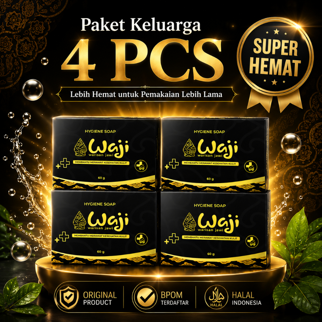 Sabun Waji Paket Keluarga 4pcs Sabun Mandi Membantu Mengatasi Gatal Sudah BPOM Paket Hemat