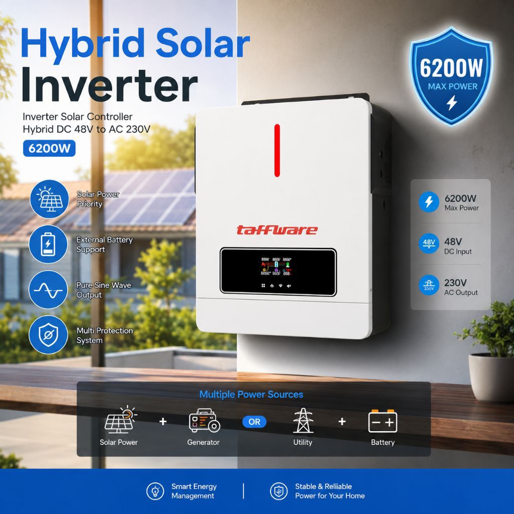 Victor Inverter Solar Controller Hybrid DC 48V to AC 230V 6200W - ECO-6.2KW-PLUS