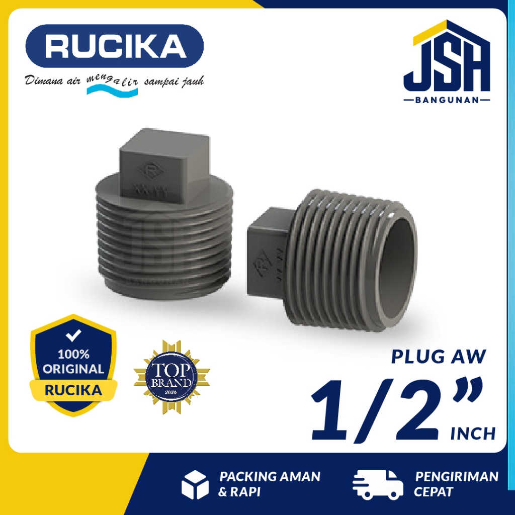 ( GROSIR ) RUCIKA Plug AW 1/2 inch - Dop Cap Drat Dalam 1/2" - Fitting Pipa PVC