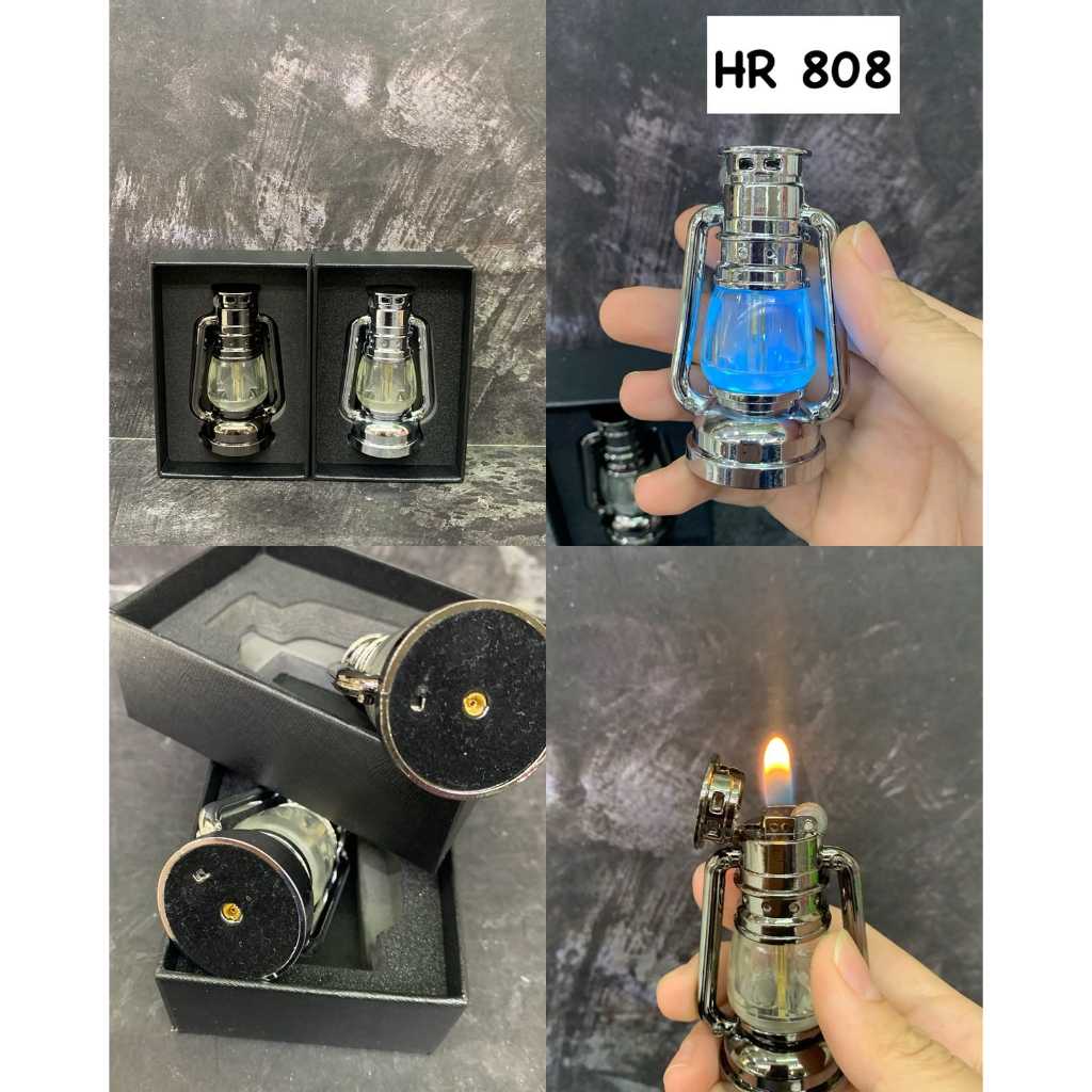 Korek Api Gas Model Lentera Mini Mancis HR-808 Bisa Nyala LED
