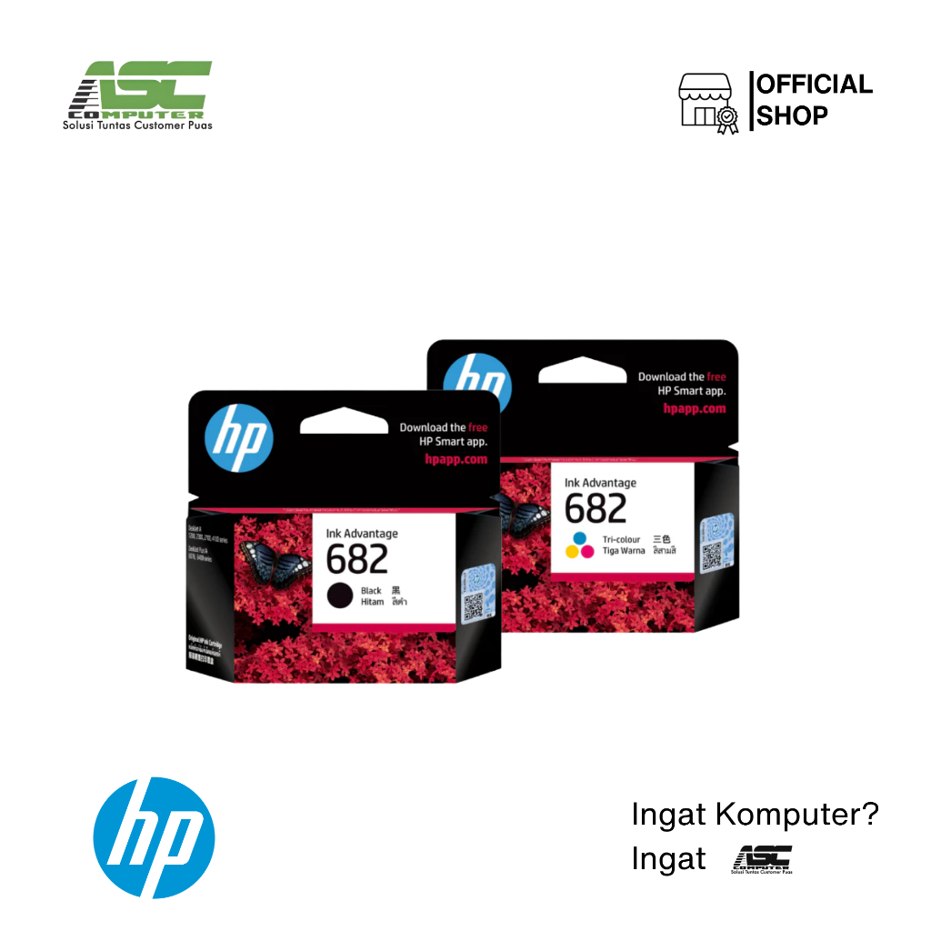 Tinta HP 682 Ink Advantage Black & Tri-Color Tinta Printer ORIGINAL UNTUK PRINTER HP DESKJET 1112 | 