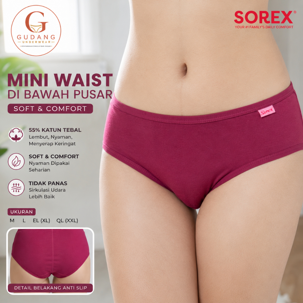 Cd Celana Dalam Wanita Dewasa Sorex Katun Soft comfort mini waist