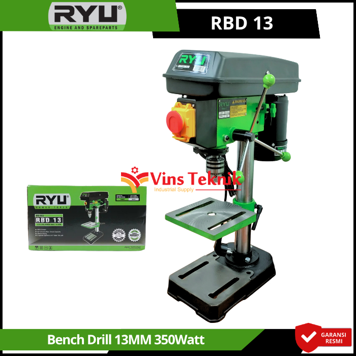 RYU RBD13 Mesin Bor Duduk Bench Drill Bench Drilling Machine 13MM 350Watt RBD 13