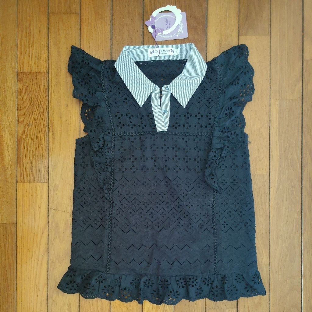 atasan renda/atasan wanita/baju wanita/atasan model korea/atasan brukat/pakaian kutung renda