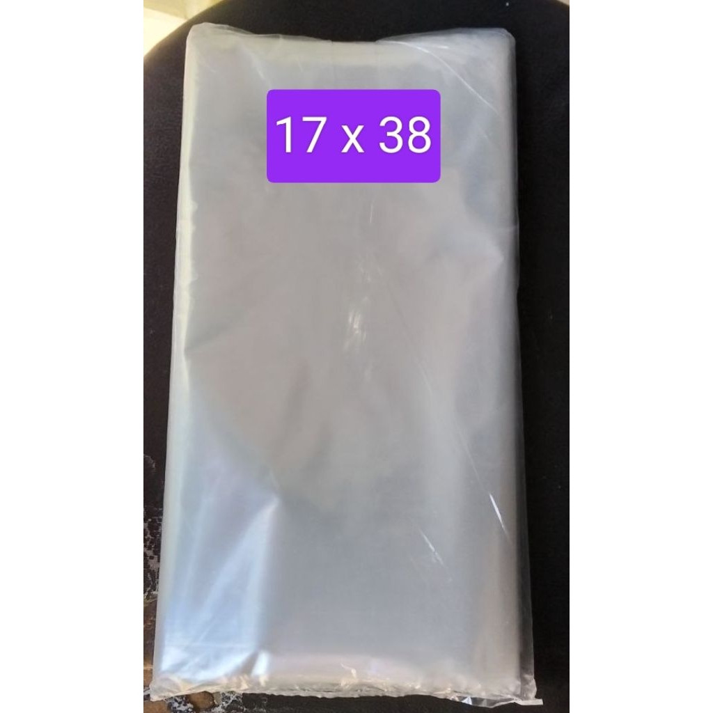 kantong plastik pp ukuran 17x38, tebal30mikron