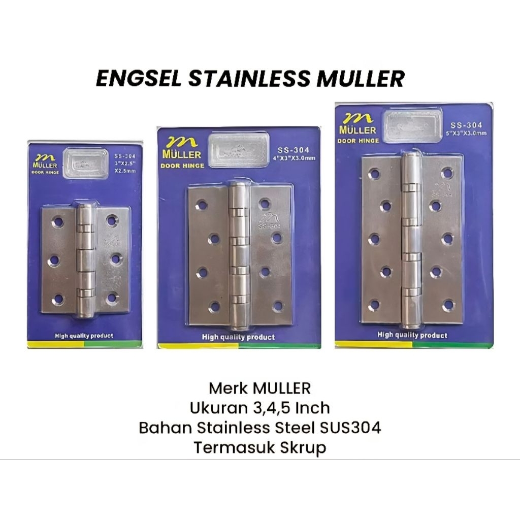 Engsel Stainless Muller SUS 304 / Engsel Stainless / Engsel Pintu Jendela