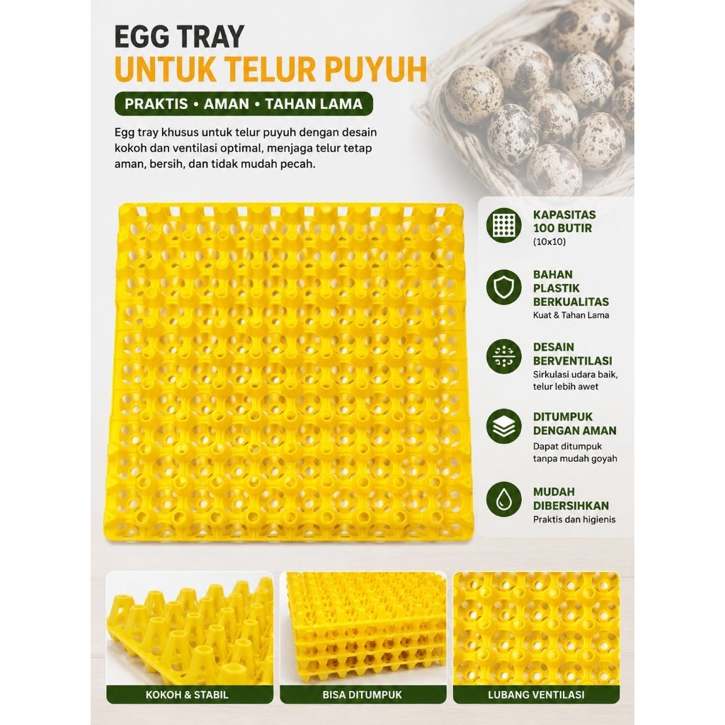 Egtray Burung Puyuh untuk mesin tetas telur full otomatis / mesin penetas telur otomatis