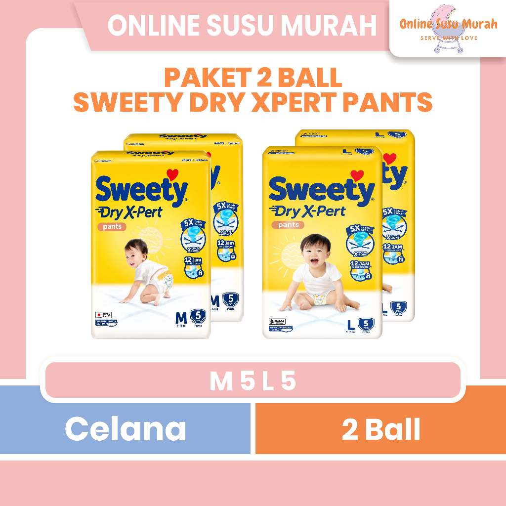 SWEETY BRONZE PAKET 2 BALL PANTS M5 L5 MINI PACK POPOK CELANA ANAK M 5 L5 KEMASAN MINI PPKS