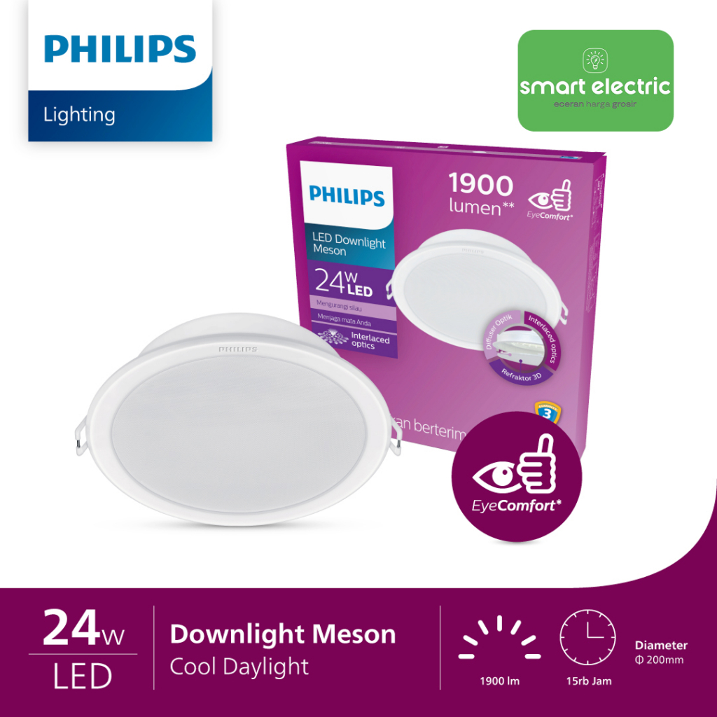 Philips Meson 24 Watt Bulat Lampu LED Downlight Ceiling Tanam Plafon