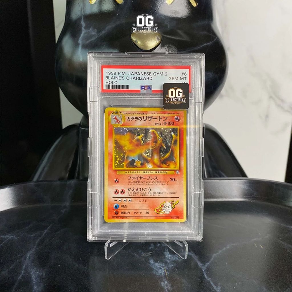 Pokemon TCG PSA 10 1999 Blaine's Charizard Holo JP GYM 6