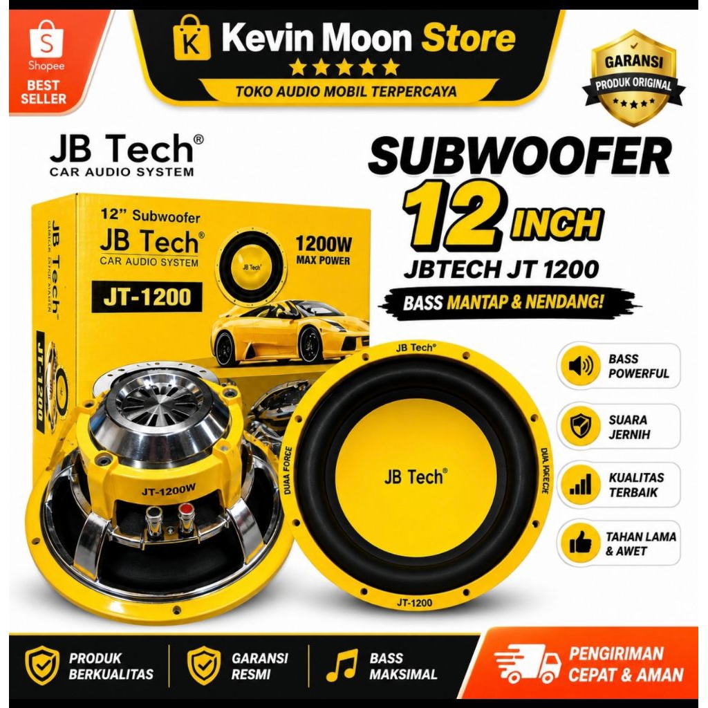 Subwoofer 12 inch JBtech JT-1200 double coil kualitas premium