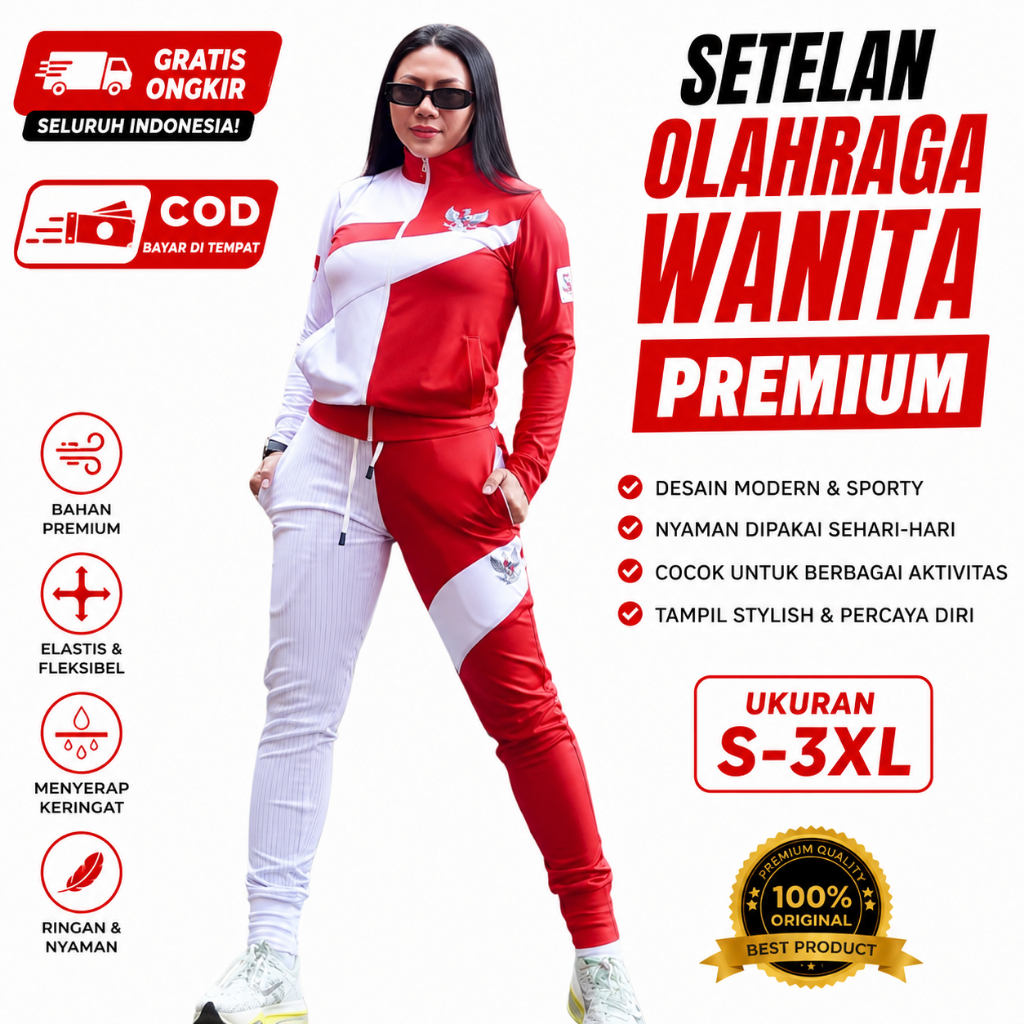 STELAN SENAM SXB MERAH PUTIH // SXB SPORT INDONESIA // STELAN SENAM // STELAN OLAHRAGA // SXB ORIGIN