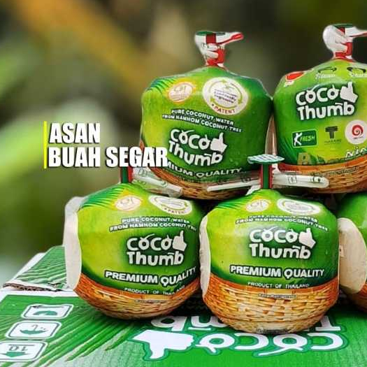 Coco Thumb Air Kelapa Muda Premium Thailand Quality Botol Hijau Kemasan Anyaman