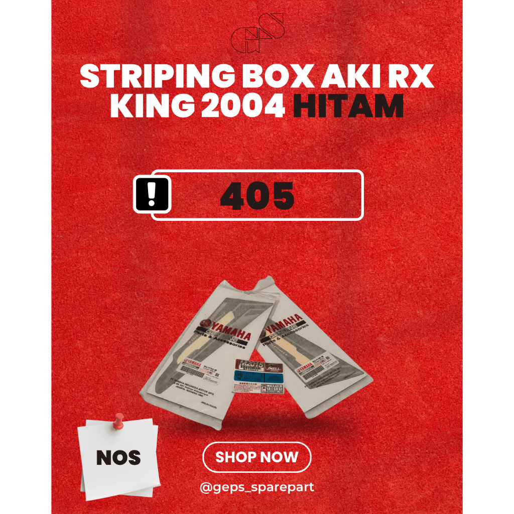 Striping Box Aki RX King 2004 Hitam NOS