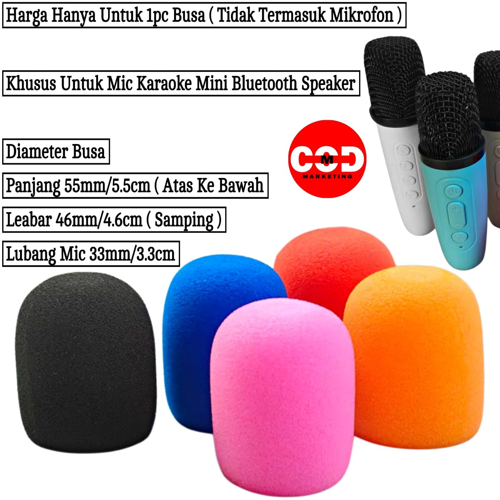 Busa Mic Mikrofon Karaoke Mini / Foam Microphone Karaoke Mini