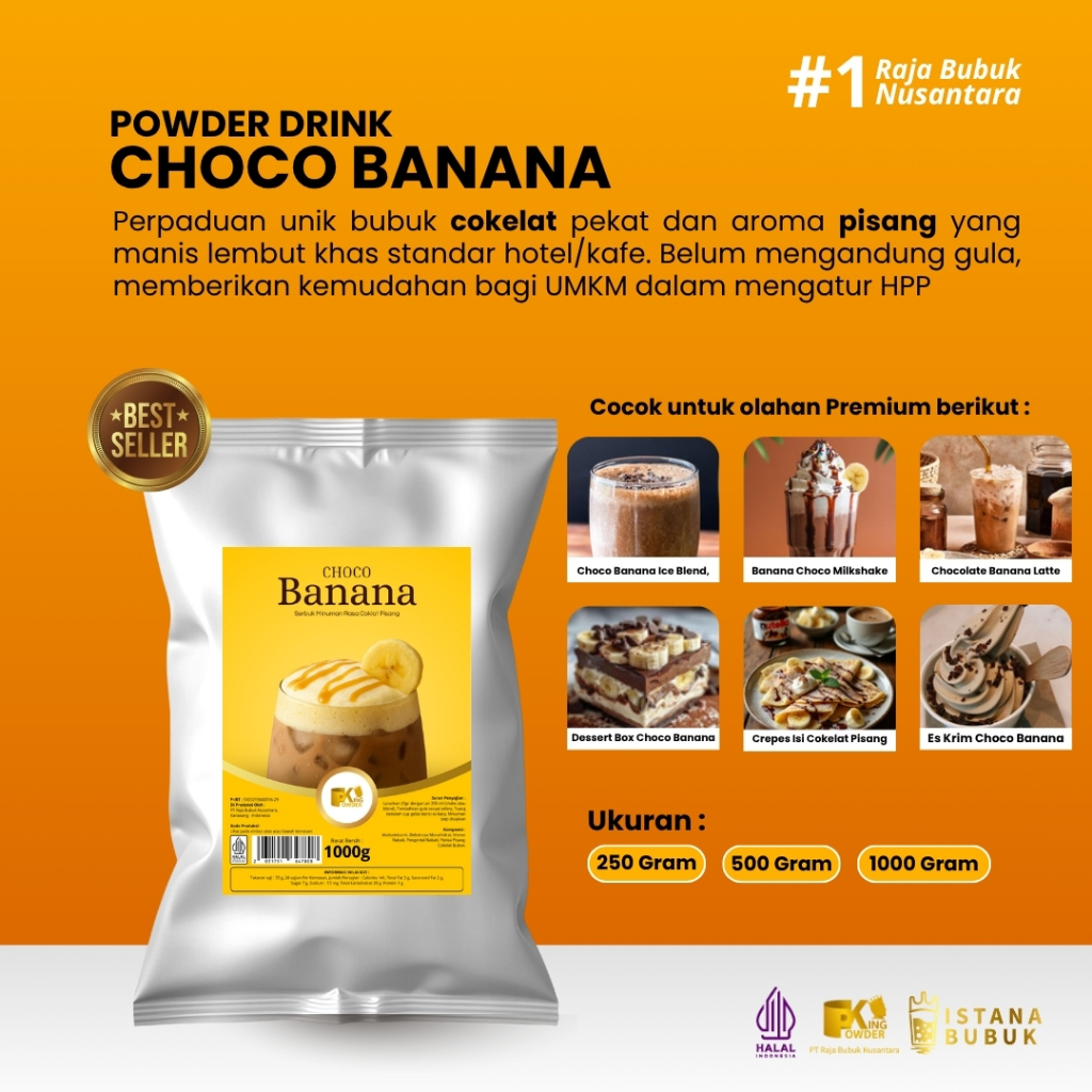 Bubuk Minuman Choco Banana Bubuk Minuman Coklat Pisang Powder Drink Choco Banana