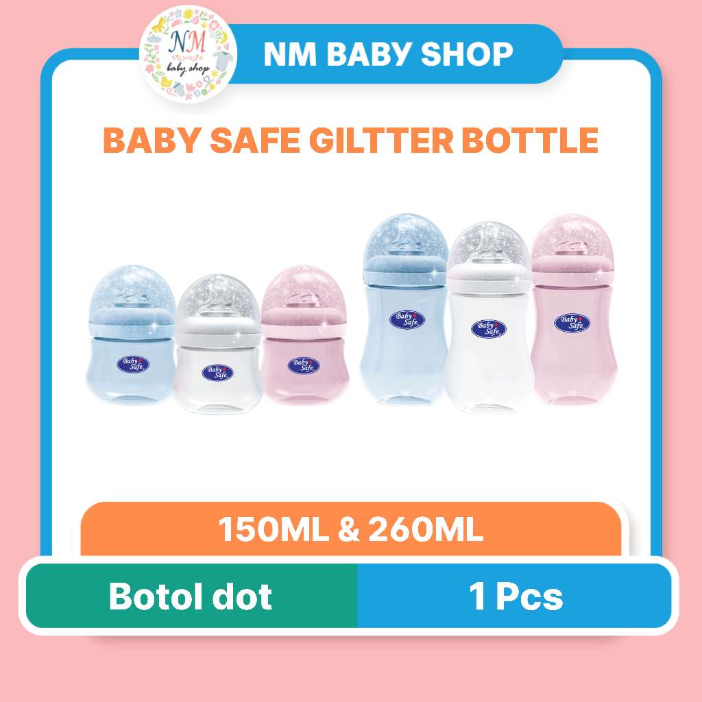 BABYSAFE BABY SAFE FEEDING GLITTER BOTTLE 260ML 150ML NM PRLA