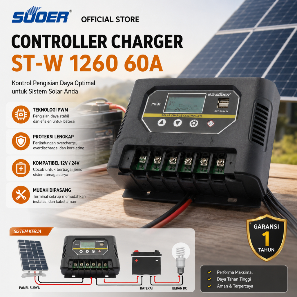 SUOER Controller Charger ST-W 1260 60A