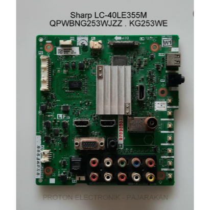 mainboard LED TV Sharp LC-40LE355M QPWBNG253WJZZ 0539F906 KG253WE